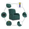 vidaXL Fauteuil de massage inclinable &eacute;lectrique Vert fonc&eacute; Tissu
