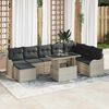vidaXL Ensemble de canap&eacute; de jardin 9 pcs Gris clair Poly rotin