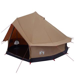 vidaXL Tente familiale Marron 8 personnes Polycoton