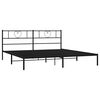 vidaXL Cadre de lit m&eacute;tal sans matelas avec t&ecirc;te de lit noir 193x203cm