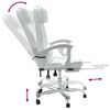 vidaXL Fauteuil de massage inclinable de bureau Blanc Similicuir