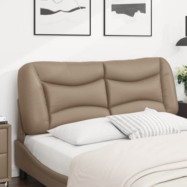 vidaXL Coussin de t&ecirc;te de lit Hvar cappuccino 120 cm similicuir