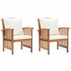 vidaXL Chaises de jardin avec coussins lot de 2 Bois d'acacia massif