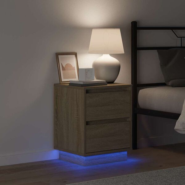 vidaXL Cabinet de chevet avec tiroir Ch&ecirc;ne Sonoma 39 x 34,5 x 50 cm