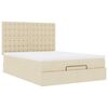 VidaXL Cadre de lit ottoman avec matelas crème 140x200 cm tissu
