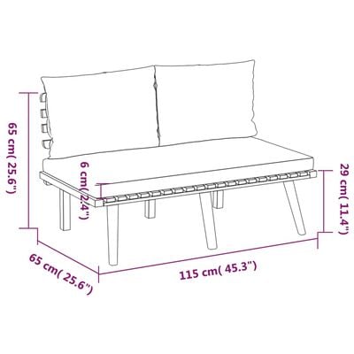 vidaXL Salon de jardin 3 pcs avec coussins Bois d'acacia massif