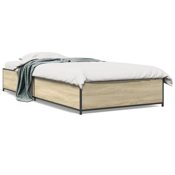 vidaXL Cadre de lit sans matelas ch&ecirc;ne sonoma 100x200 cm