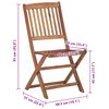 vidaXL Chaises pliables d'ext&eacute;rieur et coussins lot de 8 Bois d'acacia