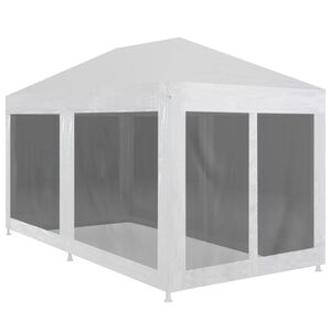 vidaXL Tente de r&eacute;ception avec 6 parois en maille 4 x 3 m