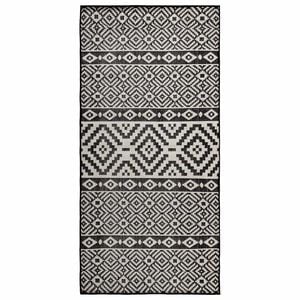 vidaXL Tapis &agrave; tissage plat d'ext&eacute;rieur 80x150 cm Rayures noires