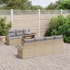 vidaXL Ensemble de canap&eacute; de jardin 8 pcs Beige et gris clair