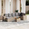 vidaXL Salon de jardin avec coussins 8 pcs beige r&eacute;sine tress&eacute;e