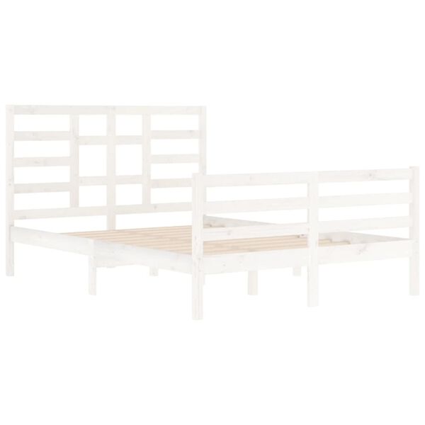 vidaXL Cadre de lit sans matelas blanc bois massif 140x200 cm
