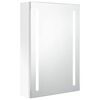 vidaXL Armoire de salle de bain &agrave; miroir LED Blanc brillant 50x13x70cm