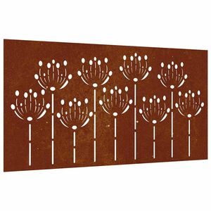 vidaXL D&eacute;coration murale jardin 105x55 cm acier corten design de fleur