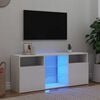 vidaXL Meuble TV avec lumi&egrave;res LED blanc 120x30x50 cm