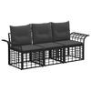 vidaXL Ensemble de canap&eacute;s d'ext&eacute;rieur 3 pc Noir et Gris fonc&eacute;