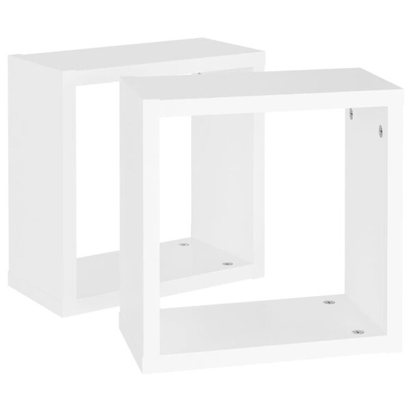 vidaXL Étagères cube murales 2 pcs Blanc 30x15x30 cm