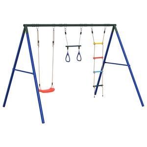 vidaXL Jeu de balan&ccedil;oire ext&eacute;rieur avec balan&ccedil;oire trap&egrave;ze et &eacute;chelle