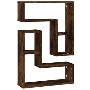vidaXL &Eacute;tag&egrave;res murales 2 pcs Ch&ecirc;ne fum&eacute; 50x15x50 cm Bois d'ing&eacute;nierie
