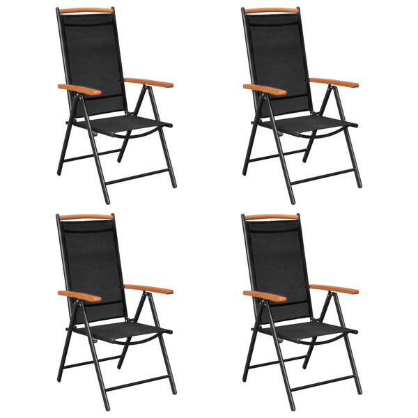 vidaXL Ensemble à manger de jardin 5 pcs aluminium noir