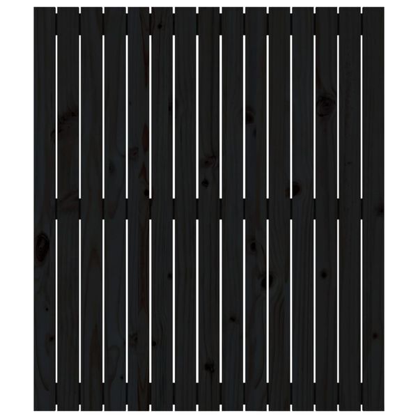 vidaXL T&ecirc;te de lit murale Noir 95,5x3x110 cm Bois massif de pin