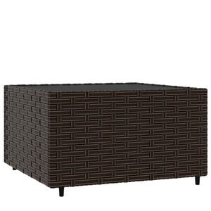 vidaXL Table basse de jardin carr&eacute; marron 50x50x30 cm r&eacute;sine tress&eacute;e