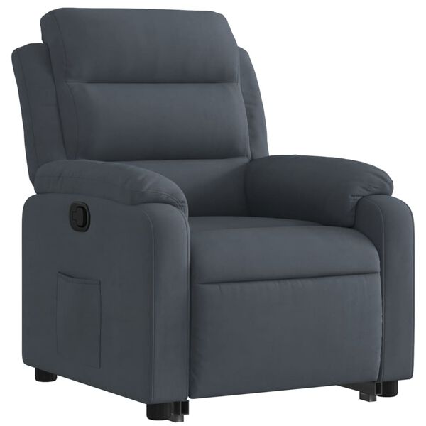 vidaXL Fauteuil inclinable Gris foncé Velours