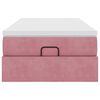 vidaXL Cadre de lit ottoman avec matelas rose 90x200 cm velours