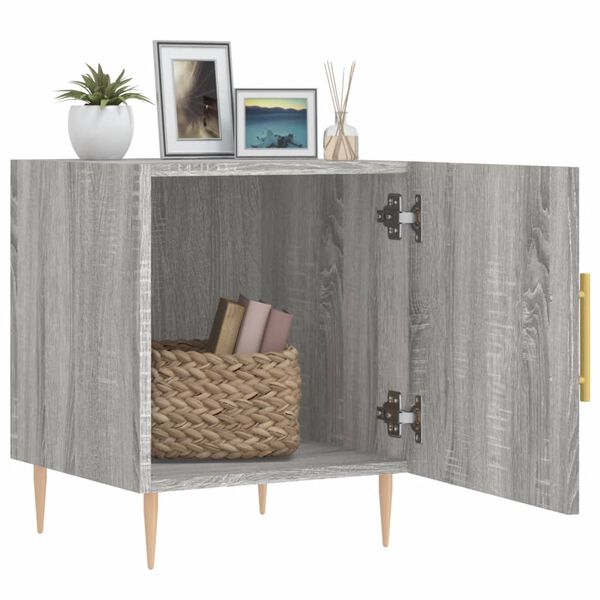 vidaXL Tables de chevet 2 pcs sonoma gris 40x40x50cm bois d'ing&eacute;nierie