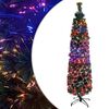 vidaXL Arbre de No&euml;l artificiel mince et support 120 cm fibre optique