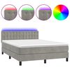 vidaXL Sommier &agrave; lattes de lit avec matelas LED Gris clair 140x200 cm