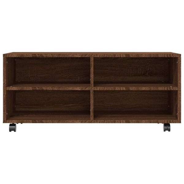 vidaXL Meuble TV sur roulettes Chêne marron 90x35x35cm Bois ingénierie