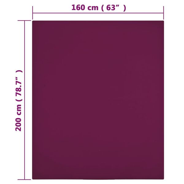 vidaXL Draps-housses Jersey 2 pcs Bordeaux 160x200 cm Coton