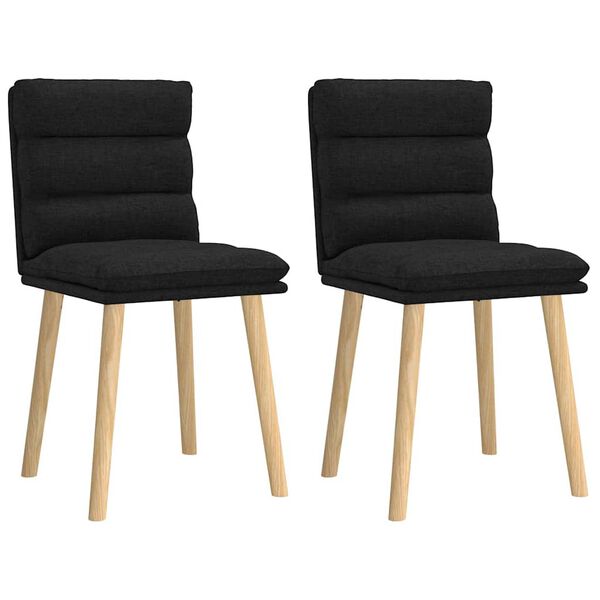 vidaXL Chaises à manger lot de 2 noir tissu