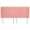 vidaXL T&ecirc;te de lit avec oreilles Rose 183x23x118/128 cm Velours