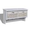 vidaXL Porte-manteau Blanc 60x23,5x33 cm Bois de Paulownia