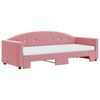 vidaXL Lit de jour avec lit gigogne et matelas rose 80x200 cm velours