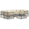 vidaXL Salon de jardin 7 pcs avec coussins anthracite r&eacute;sine tress&eacute;e