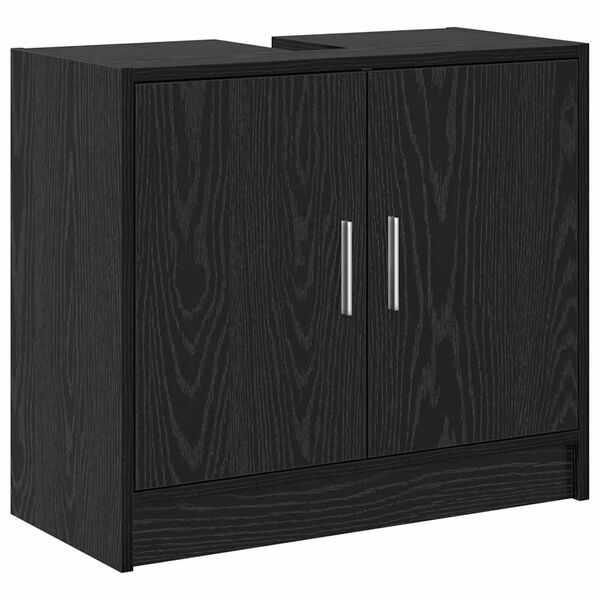 vidaXL Cabinet de salle de bain avec porte Chêne noir 63 x 29 x 55 cm