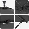 vidaXL Parasol Anthracite 294 x 294 x 248 cm Polyester et Aluminium