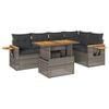 vidaXL Salon de jardin avec coussins 6 pcs gris r&eacute;sine tress&eacute;e acacia