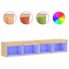 vidaXL Meubles TV avec lumi&egrave;res LED 2 pcs ch&ecirc;ne sonoma 80x30x30 cm