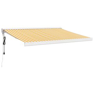 vidaXL Auvent r&eacute;tractable jaune et blanc 3x2,5 m tissu et aluminium
