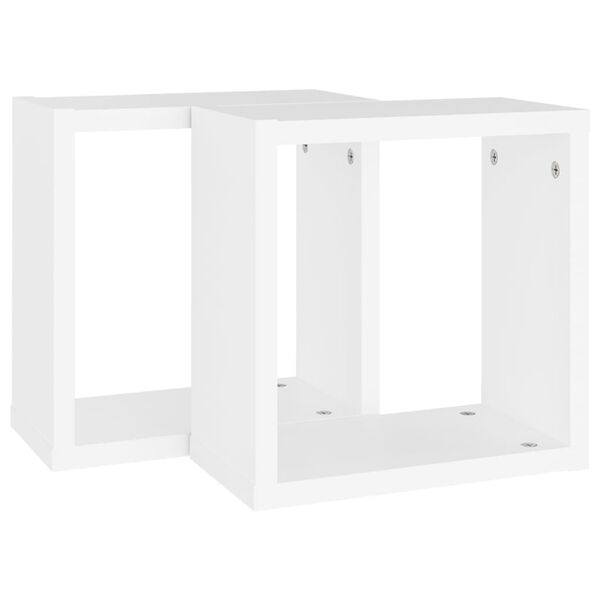 vidaXL Étagères cube murales 2 pcs Blanc 30x15x30 cm