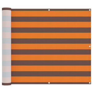 vidaXL &Eacute;cran de balcon Orange et marron 100 x 600 cm Tissu Oxford