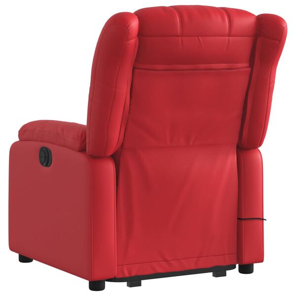 vidaXL Fauteuil inclinable de massage Rouge Similicuir