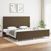 vidaXL Cadre de lit sans matelas marron fonc&eacute; 200x200 cm tissu