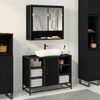 vidaXL Cabinet de salle de bain avec porte Ch&ecirc;ne noir 80 x 33 x 60 cm