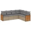 vidaXL Salon de jardin avec coussins 6 pcs beige r&eacute;sine tress&eacute;e